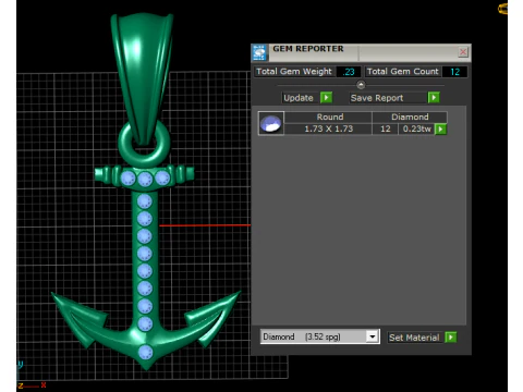 Anchor Pendant 3D Print Model