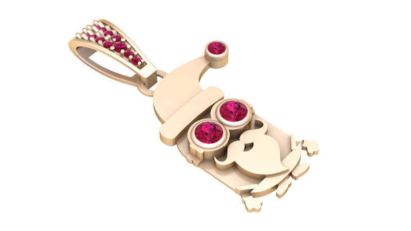 Santa Pendant 3Dプリントモデル .c4d .max .obj .3ds .fbx .stl .blend 