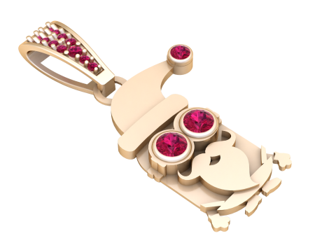 Santa Pendant 3D Print Model