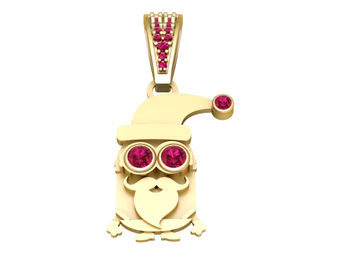 Santa Pendant 3D Print Model