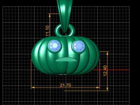 Pumpkin Face Pendant 3D Print Model