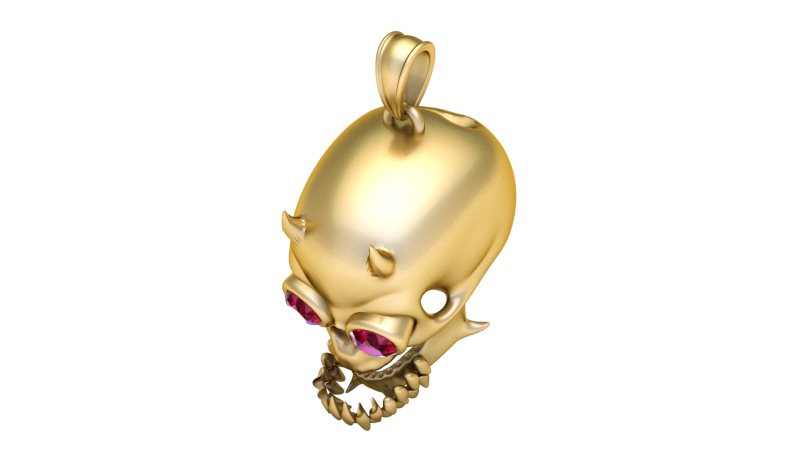 Skull Pendant 3Dプリントモデル .c4d .max .obj .3ds .fbx .stl .blend 