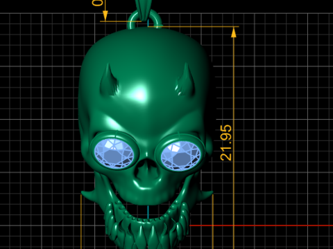 Skull Pendant 3Dプリントモデル