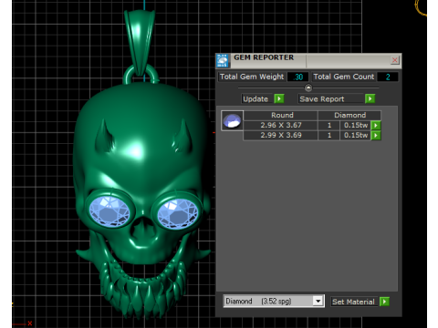 Skull Pendant 3Dプリントモデル