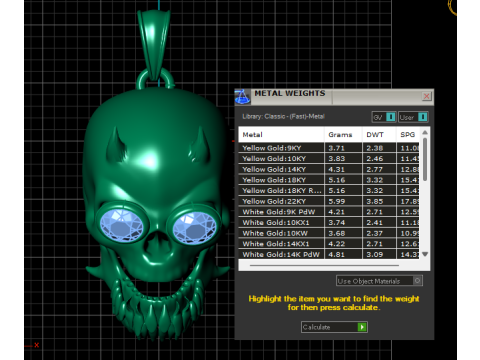 Skull Pendant 3Dプリントモデル