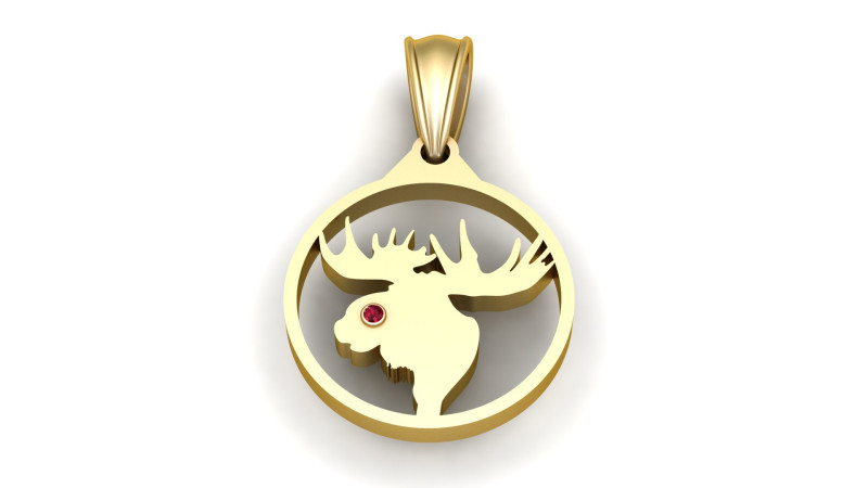 Moose Pendant Modelo de impresión 3D .c4d .max .obj .3ds .fbx .stl .blend