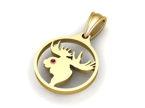 Moose Pendant Modelo de impresión 3D