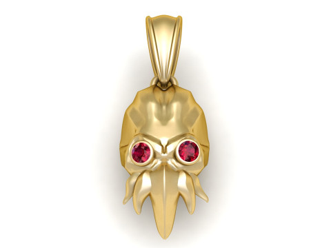 Squid Pendant 3D Print Model