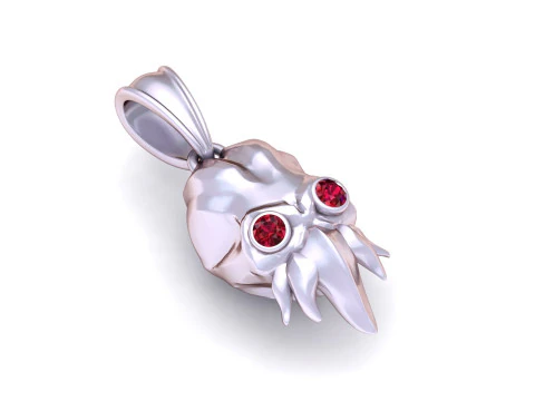 Squid Pendant 3D Print Model