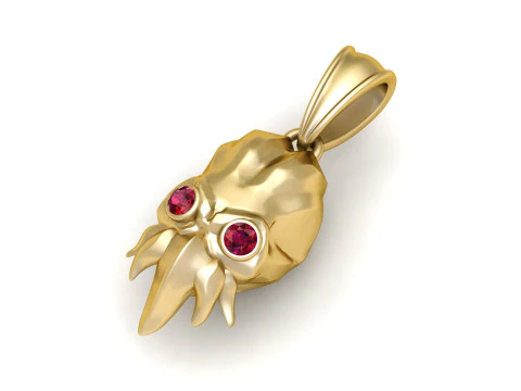 Squid Pendant 3D Print Model