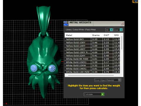 Squid Pendant 3D Print Model