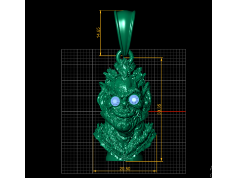 Sculpted Face Pendant Modello di stampa 3D