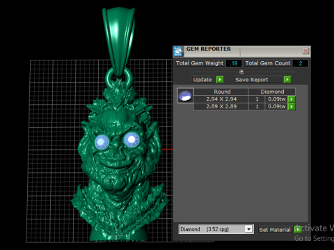 Sculpted Face Pendant Modello di stampa 3D