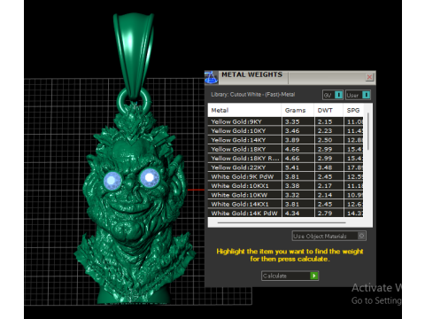 Sculpted Face Pendant Modello di stampa 3D