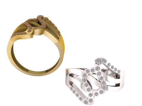 Designer Ring 3Dプリントモデル