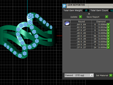 Designer Ring 3Dプリントモデル