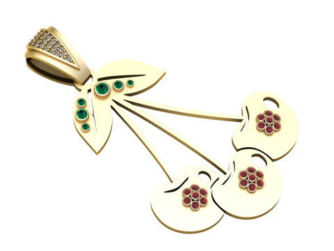 Cherry Pendant 3D Print Model