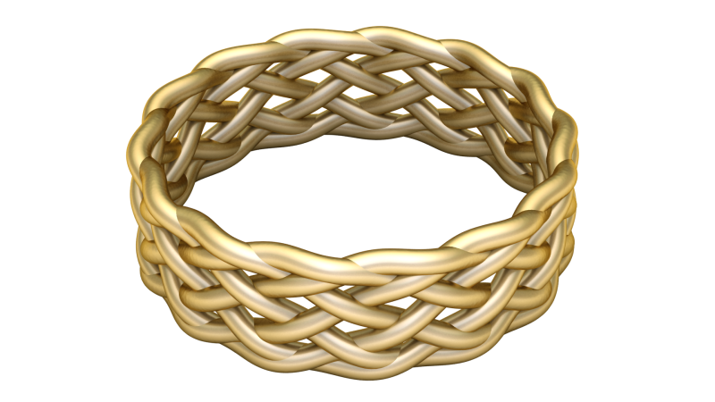 Braided Ring 3D 프린트 모델 .c4d .max .obj .3ds .fbx .stl .blend 