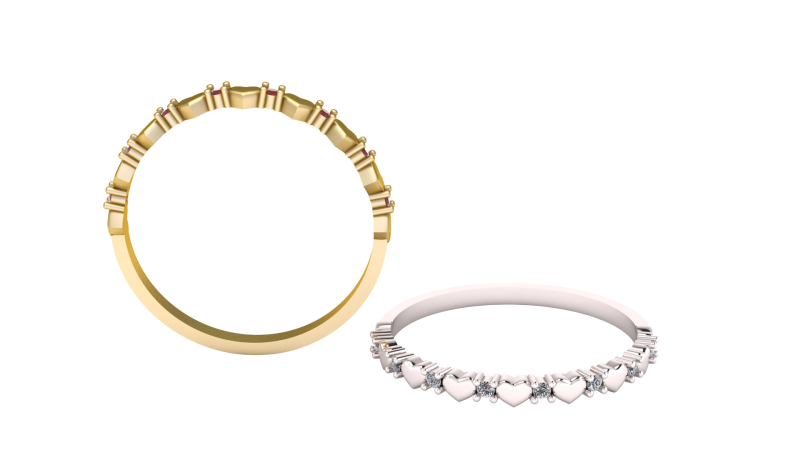 Heart Ring 3D 打印模型 .c4d .max .obj .3ds .fbx .stl .blend 