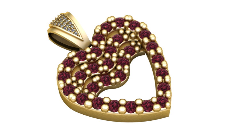 Heart Pendant Model do druku 3D .c4d .max .obj .3ds .fbx .stl .blend 
