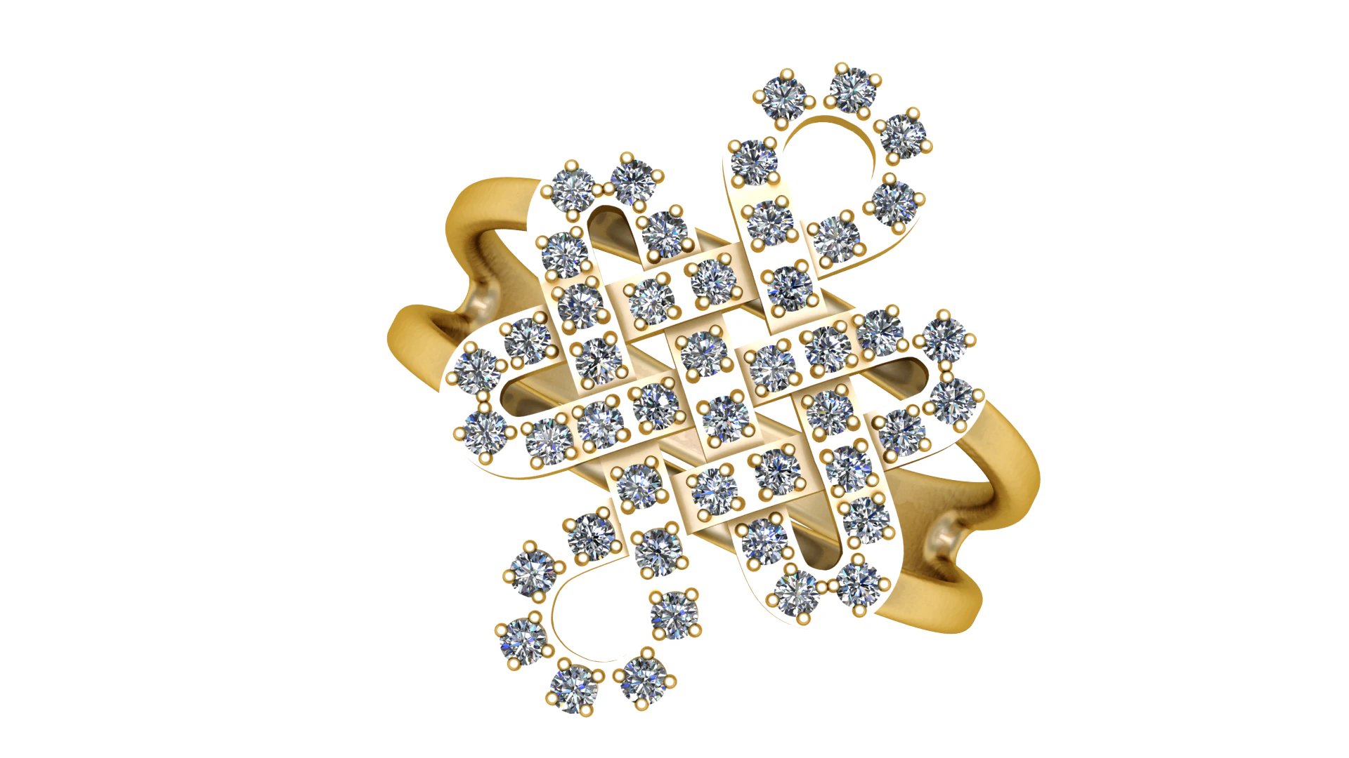 Diamond lattice ring 3D Print Model .c4d .max .obj .3ds .fbx .stl .blend 