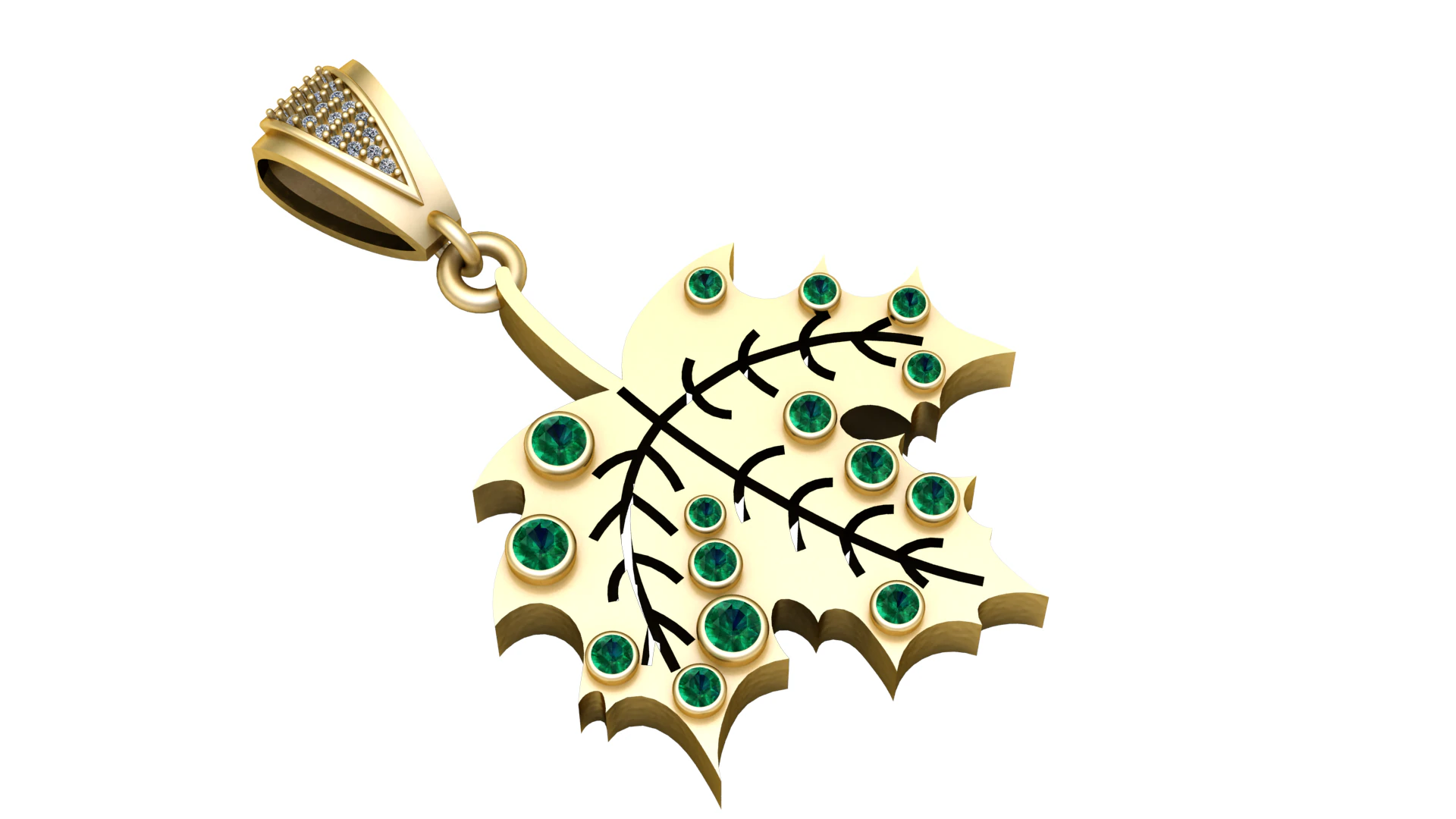 Leaf pendant 3D Print Model .c4d .max .obj .3ds .fbx .stl .blend 
