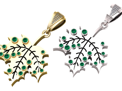 Leaf pendant 3Dプリントモデル