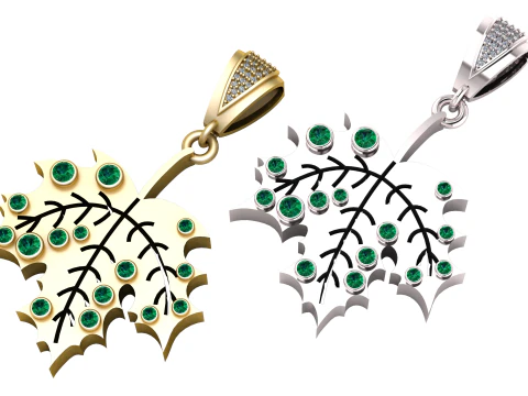 Leaf pendant 3D Print Model
