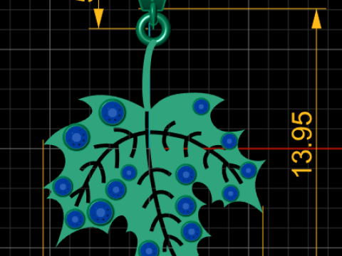 Leaf pendant 3Dプリントモデル