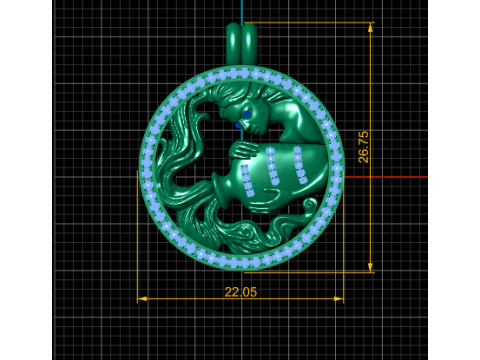 Aquarius pendant 3D Print Model