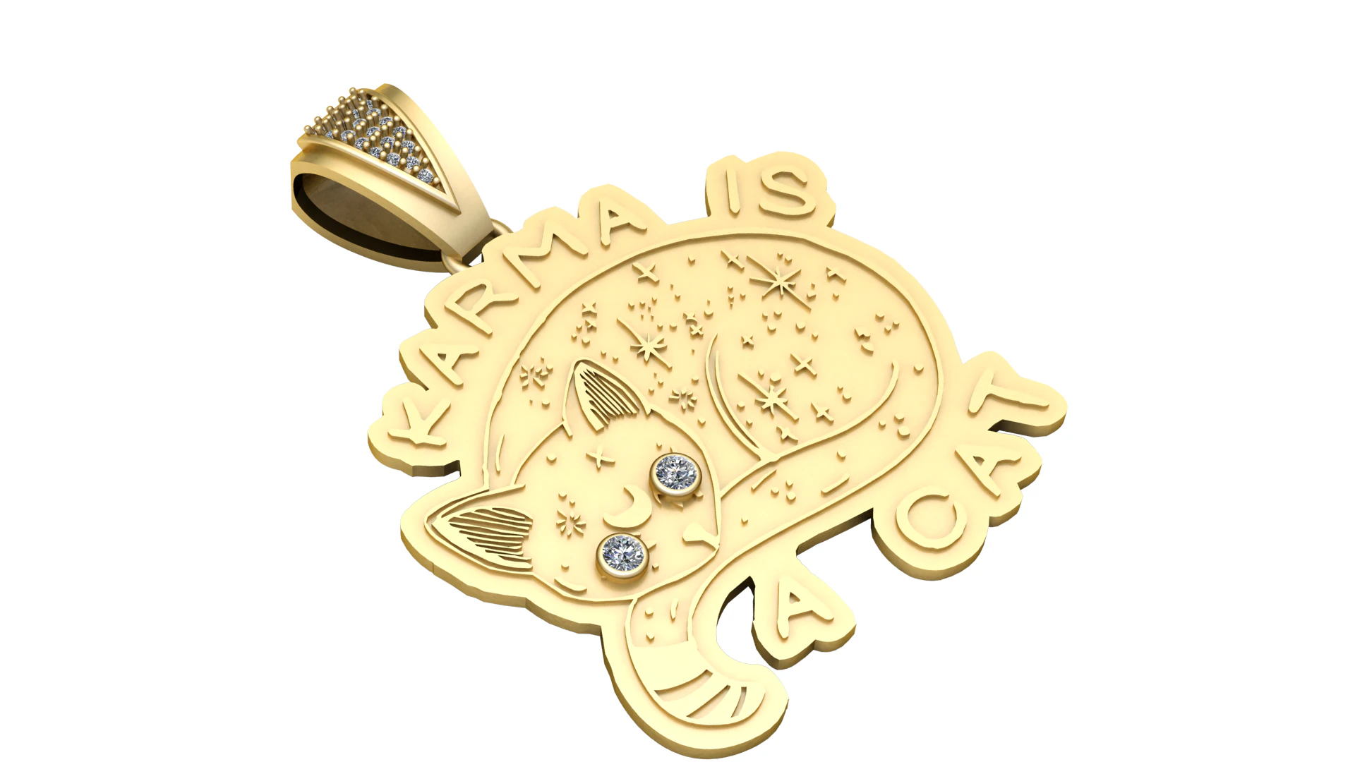 Cat pendant 3D Print Model .c4d .max .obj .3ds .fbx .stl .blend 