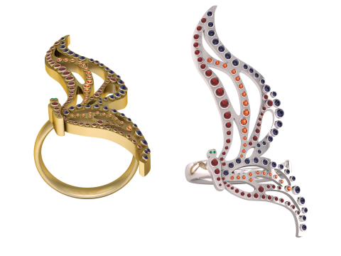 Designer ring Modello di stampa 3D
