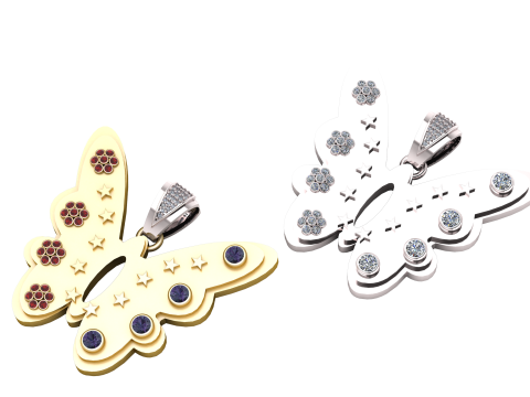 Butterfly pendant 3D 프린트 모델