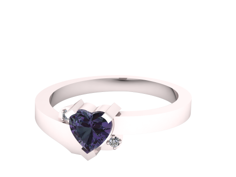 Heart gemstone ring Modello di stampa 3D