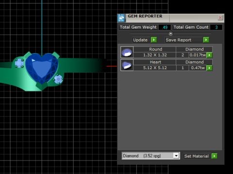 Heart gemstone ring Modello di stampa 3D