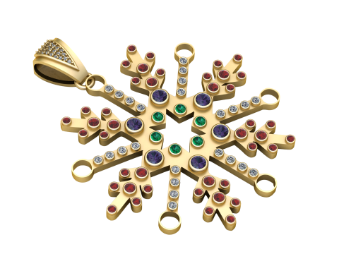 Snowflake pendant 3Dプリントモデル