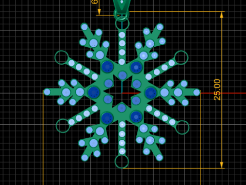 Snowflake pendant 3Dプリントモデル