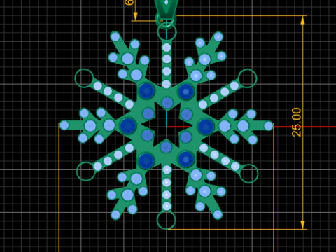 Snowflake pendant 3D Print Model