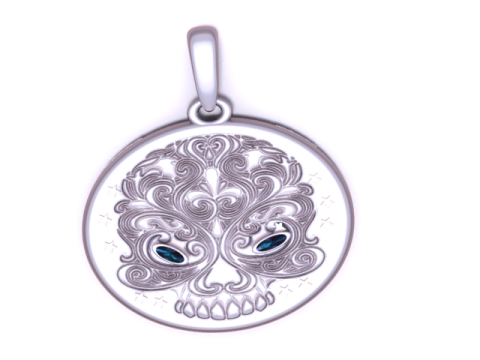 Gold skull pendant 3D Print Model