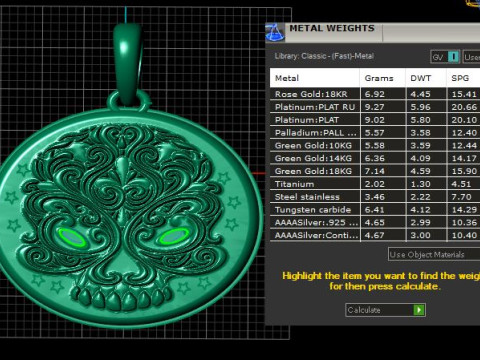 Gold skull pendant 3D Print Model