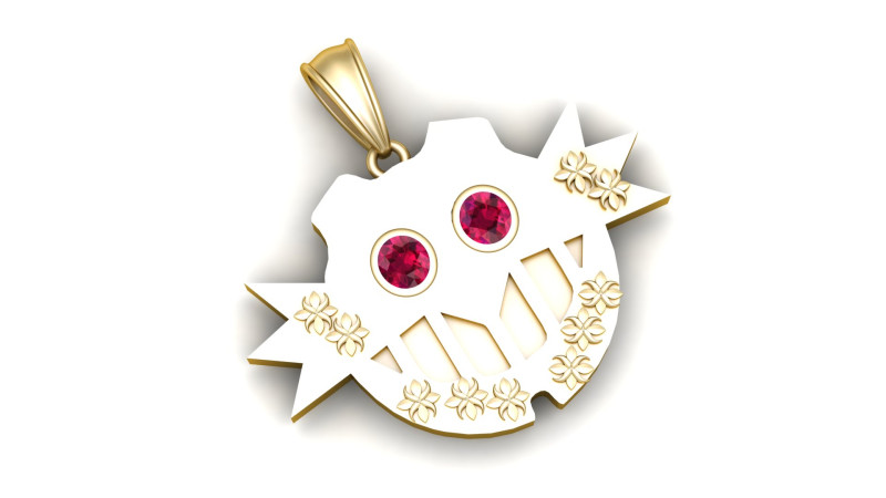 Spiked Pendant 3D Print Model .c4d .max .obj .3ds .fbx .stl .blend 