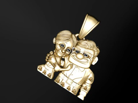 Elderly Couple Jewelry 3D Print Model