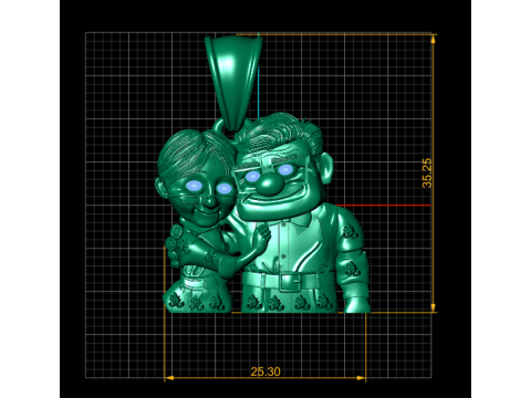 Elderly Couple Jewelry Model Cetak 3D