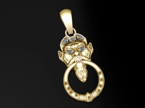 Gold Goblin Pendant 3D Print Model