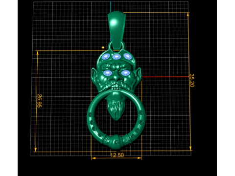 Gold Goblin Pendant 3D Print Model