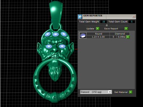Gold Goblin Pendant 3D Druckmodell
