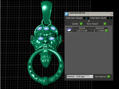 Gold Goblin Pendant 3D Print Model