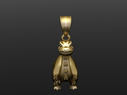 3D Dinosaur Pendant 3Dプリントモデル