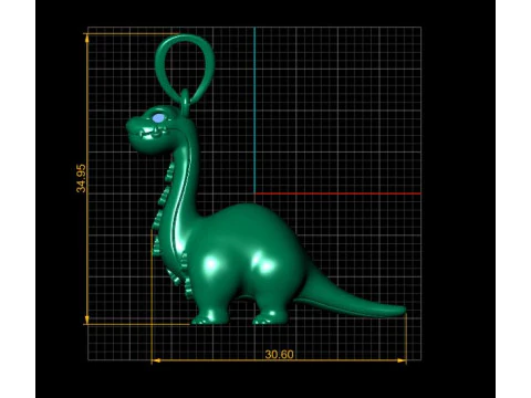 3D Dinosaur Pendant 3D Print Model