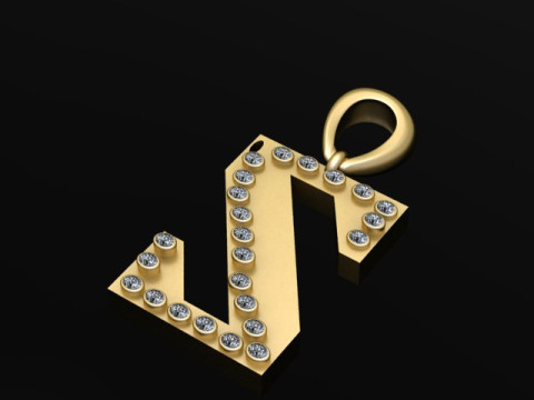 3D Alphabet Pendant 3D Print Model